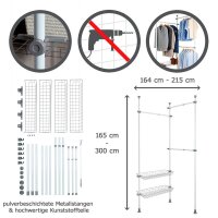 WENKO Teleskop-Garderobe Herkules Duo 50611100 grau...