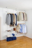 WENKO Teleskop-Garderobe Herkules Duo 50611100 grau Metall 164,0 - 215,0 x 165,0 - 300,0 cm, 1 St.
