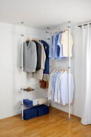 WENKO Teleskop-Garderobe Herkules Duo 50611100 grau Metall 164,0 - 215,0 x 165,0 - 300,0 cm, 1 St.
