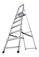 KRAUSE Stehleiter einseitig CORDA silber 7 Stufen, H: 220,0 cm