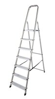 KRAUSE Stehleiter einseitig CORDA silber 7 Stufen, H: 220,0 cm