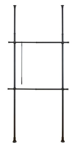 WENKO Teleskop-Garderobe Herkules Basic 50630100 schwarz Metall 75,0 - 120,0 x 165,0 - 300,0 cm, 1 St.