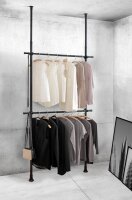 WENKO Teleskop-Garderobe Herkules Basic 50630100 schwarz Metall 75,0 - 120,0 x 165,0 - 300,0 cm, 1 St.