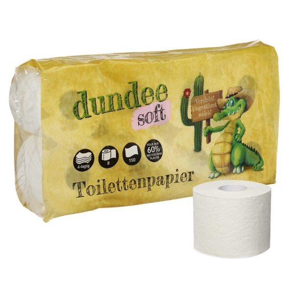 dundee Toilettenpapier soft 4-lagig, 8 Rollen