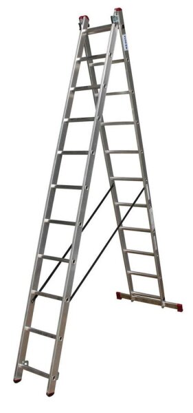 KRAUSE Vielzweckleiter CORDA silber 2x 11 Sprossen, H: 310,0 cm