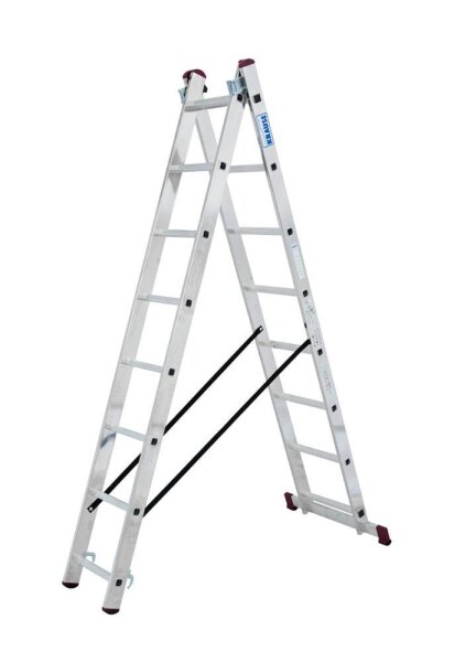 KRAUSE Vielzweckleiter CORDA silber 2x 8 Sprossen, H: 225,0 cm