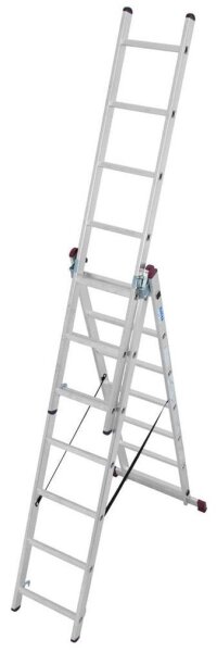KRAUSE Vielzweckleiter CORDA silber 3x 7 Sprossen, H: 195,0 cm