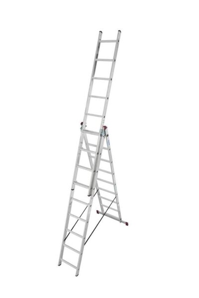 KRAUSE Vielzweckleiter CORDA silber 3x 9 Sprossen, H: 250,0 cm