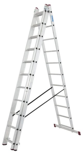 KRAUSE Vielzweckleiter CORDA silber 3x 11 Sprossen, H: 610,0 cm
