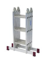 KRAUSE Gelenkleiter CORDA silber 4x 3 Sprossen, H: 100,0 cm
