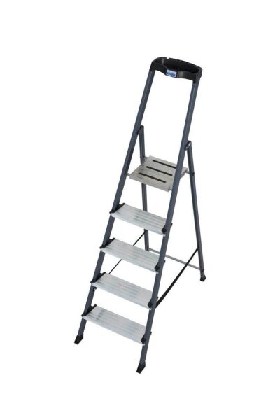 KRAUSE Stehleiter einseitig Securo schwarz 5 Stufen, H: 185,0 cm