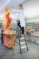 KRAUSE Stehleiter einseitig Securo schwarz 5 Stufen, H:...