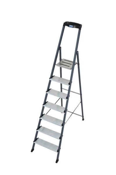 KRAUSE Stehleiter einseitig Securo schwarz 7 Stufen, H: 230,0 cm