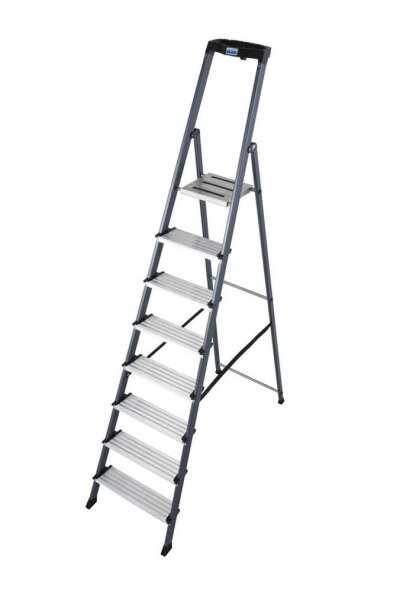 KRAUSE Stehleiter einseitig Securo schwarz 8 Stufen, H: 255,0 cm