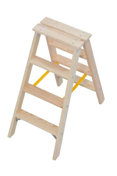 KRAUSE Stehleiter beidseitig Stabilo natur 2x 4 Stufen, H: 95,0 cm