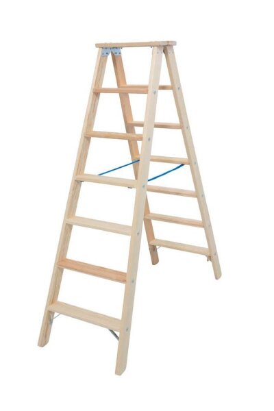 KRAUSE Stehleiter beidseitig Stabilo natur 2x 7 Stufen, H: 165,0 cm