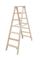 KRAUSE Stehleiter beidseitig Stabilo natur 2x 7 Stufen,...