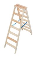 KRAUSE Stehleiter beidseitig Stabilo natur 2x 7 Stufen,...