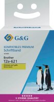 G&G Schriftband ersetzt Brother Tze-621 14976, 9 mm,...