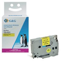 G&G Schriftband ersetzt Brother TZe-631 14957, 12 mm,...