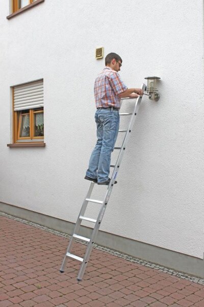 KRAUSE Anlegeleiter Stabilo silber 10 Stufen, H: 270,0 cm