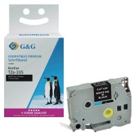 G&G Schriftband ersetzt Brother TZe-335 15558, 12 mm,...