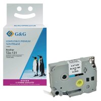 G&G Schriftband ersetzt Brother TZe-131 15026, 12 mm,...