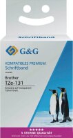G&G Schriftband ersetzt Brother TZe-131 15026, 12 mm, schwarz auf transparent, 1 St.