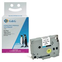 G&G Schriftband ersetzt Brother TZe-211 15200, 6 mm,...