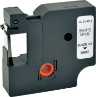 G&G Schriftband D1 ersetzt Dymo 40913/S0720680 15566, 9 mm, schwarz auf weiß, 1 St.