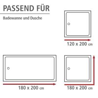 WENKO Duschvorhang weiß 180,0 x 200,0 cm