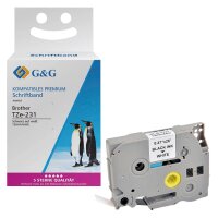 G&G Schriftband ersetzt Brother TZe-231 14952, 12 mm,...