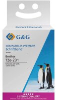 G&G Schriftband ersetzt Brother TZe-231 14952, 12 mm,...