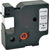 G&G Schriftband D1 ersetzt Dymo 45803 15574, 19 mm, schwarz auf weiß, 1 St.