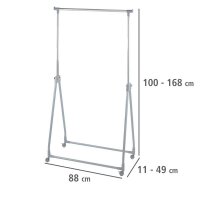 WENKO Kleiderständer silber Metall 88,0 x 100,0 - 168,0 cm, 1 St.