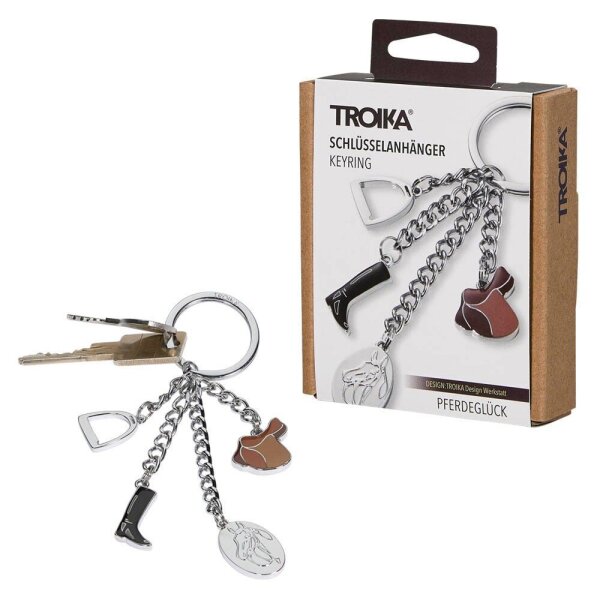 TROIKA® Schlüsselanhänger PFERDEGLÜCK braun