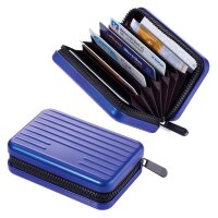 TROIKA® Kreditkartenetui KARTENKOFFER blau 7,0 x 10,5...