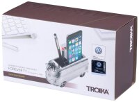 TROIKA® Stiftehalter FOREVER T1 schwarz/silberfarben Metall 4 Fächer 16,0 x 4,0 x 7,9 cm