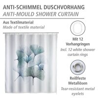 WENKO Duschvorhang Ginkgo 180,0 x 200,0 cm