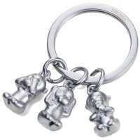 TROIKA® Schlüsselanhänger THREE MONKEYS silber