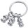 TROIKA® Schlüsselanhänger THREE MONKEYS silber