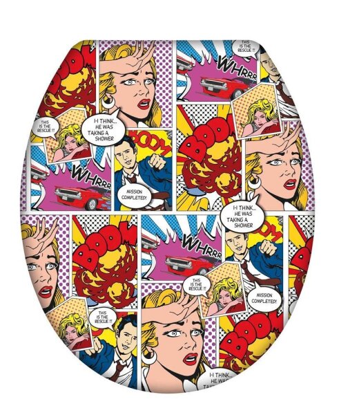 WENKO WC-Sitz mit Absenkautomatik Pop-Art weiß, bunt, 1 St.