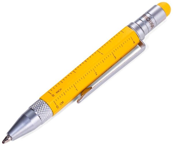 TROIKA® Kugelschreiber LILIPUT TOOL PEN gelb, Schreibfarbe: schwarz, 1 St.