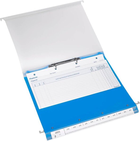 BOI Patienten-Dokumentations-Hängemappe 2-Ringe Click 2 Stationär blau Boden: 2,5 cm, 1 St.