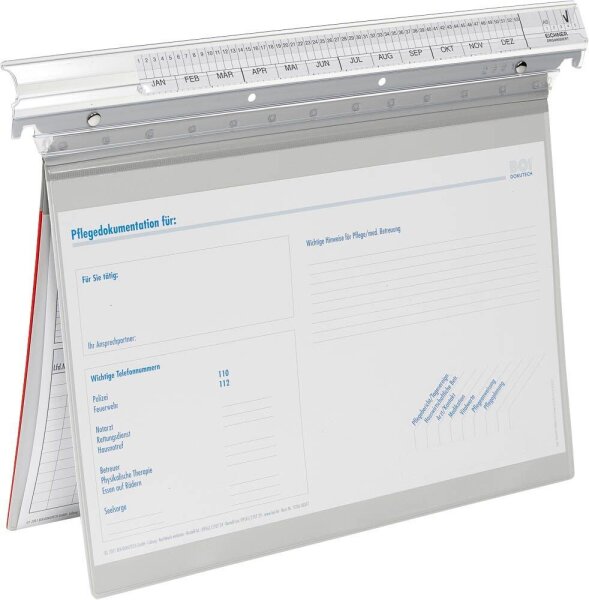 BOI Patienten-Dokumentations-Hängemappe Signal-Line Kunststoff grau DIN A4 2x kaufmännische Heftung, 1 St.
