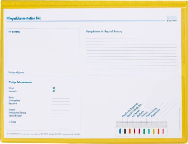 BOI Patienten-Dokumentationsmappe Professional-Line DIN A4 quer gelb, 1 St.
