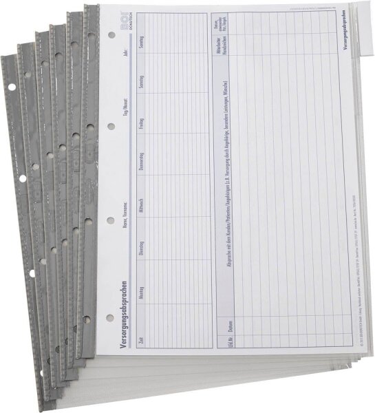 BOI Organisationshüllen DIN A4 transparent genarbt, 6 St.