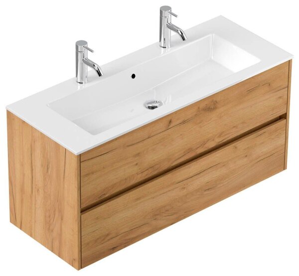 POSSEIK Waschbecken mit Unterschrank LIMES 120 eiche gold 120,0 x 46,5 x 58,5 cm