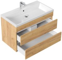 POSSEIK Waschbecken mit Unterschrank FELLINI 90 eiche gold 90,0 x 48,0 x 58,4 cm