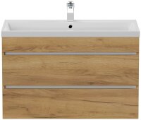 POSSEIK Waschbecken mit Unterschrank FELLINI 90 eiche gold 90,0 x 48,0 x 58,4 cm
